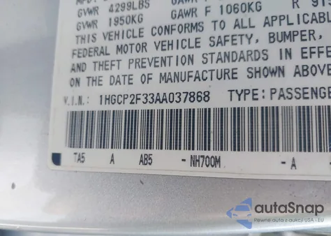 2010 Honda Accord 2.4 Lx из США, поврежденный, VIN 1HGCP2F33AA037868